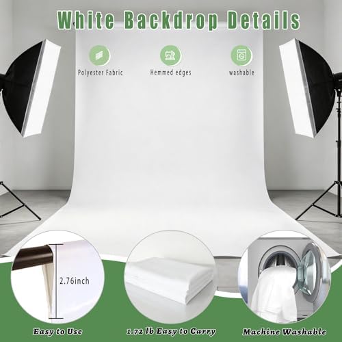 White Photography Backdrop for Photoshoot, Fabric 8x10ft in 8x10ft, alternate view 5