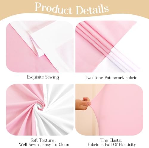 White Pink Arch Backdrop Cover 6FT Party Wedding Arch Covers Stretchy Backdrop Baby Shower Bridal Shower Photo, alternate
