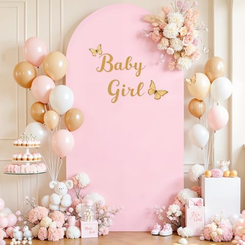 White Pink Arch Backdrop Cover 6FT Party Wedding Arch Covers Stretchy Backdrop Baby Shower Bridal Shower Photo, alternate