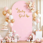 White Pink Arch Backdrop Cover 6FT Party Wedding Arch Covers Stretchy Backdrop Baby Shower Bridal Shower Photo, alternate