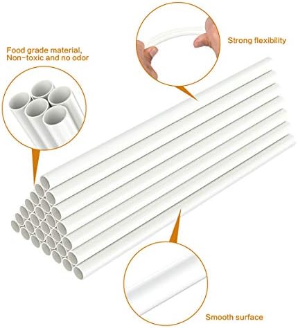 White Plastic Cake Dowel Rods for Tiered Cake Construction and Stacking Supporting Cake Round Dowels Straws with, alternate