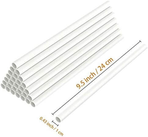 White Plastic Cake Dowel Rods for Tiered Cake Construction and Stacking Supporting Cake Round Dowels Straws with, alternate