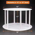 White Plastic Fountain Separator Cake Stand (2) 16" Round Plates with (4) 15" Columns, Tiered Wedding Cake, alternate view 3