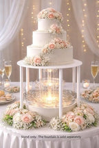 White Plastic Fountain Separator Cake Stand (2) 16" Round Plates with (4) 15" Columns, Tiered Wedding Cake, alternate view 4