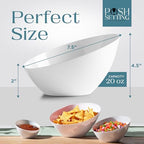 White Plastic Serving Bowls for Party Angled Bowls Disposable Chip Bowls Candy Bowls for Party Table Salad and, alternate