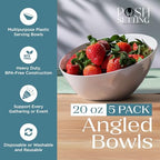 White Plastic Serving Bowls for Party Angled Bowls Disposable Chip Bowls Candy Bowls for Party Table Salad and, alternate