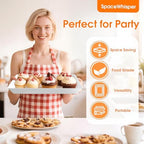 White Plastic Serving Trays 3 Pack, Rectangle Appetizer Platters for Party in White, alternate view 7