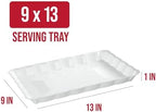 White Plastic Serving Trays - Serving Platters Rectangle 9X13 8 pack in White, alternate view 3