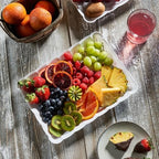White Plastic Serving Trays - Serving Platters Rectangle 9X13 8 pack in White, alternate view 4