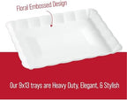 White Plastic Serving Trays - Serving Platters Rectangle 9X13 8 pack in White, alternate view 6
