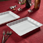 White Plastic Serving Trays - Serving Platters Rectangle 9X13 pack of 4 in White, alternate view 5