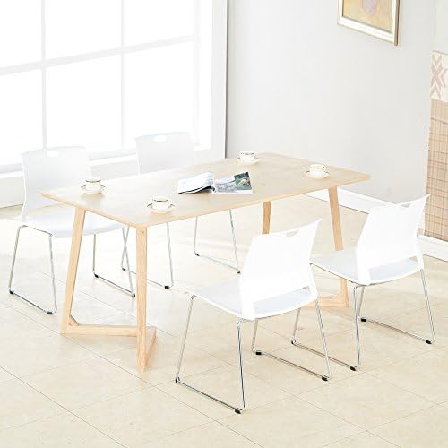 White Plastic Stackable Chairs-(Set of 4), alternate view 2