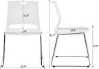 White Plastic Stackable Chairs-(Set of 4), alternate view 3