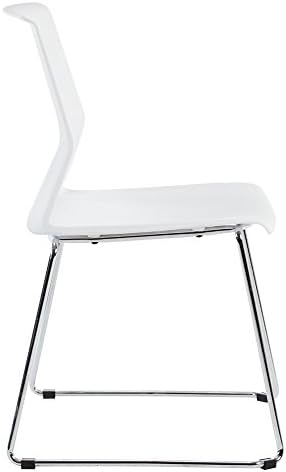 White Plastic Stackable Chairs-(Set of 4), alternate view 4