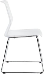 White Plastic Stackable Chairs-(Set of 4), alternate view 4
