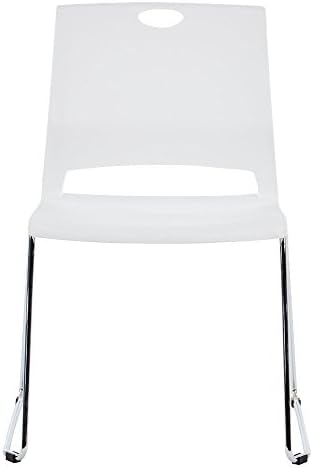 White Plastic Stackable Chairs-(Set of 4), alternate view 5