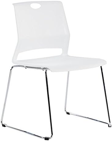 White Plastic Stackable Chairs-(Set of 4), alternate view 6