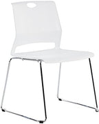 White Plastic Stackable Chairs-(Set of 4), alternate view 6