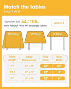 White Plastic Table Cloth - 4 Pack 54" × 108" Rectangle Disposable Tablecloths for 6FT Tables, Table Cover for, alternate