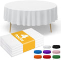 White Plastic Table Cloth Disposable, 4 Pack, 84 in