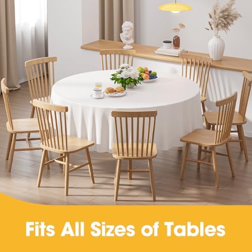 White Plastic Table Cloth Disposable, 4 Pack, 84 in, alternate view 5