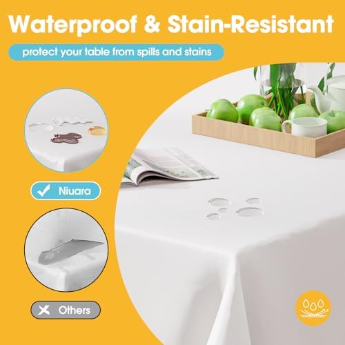 White Plastic Table Cloth Disposable, 8 Pack, 54 x 108 in, alternate view 3