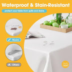 White Plastic Table Cloth Disposable, 8 Pack, 54 x 108 in, alternate view 3