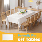 White Plastic Table Cloth Disposable, 8 Pack, 54 x 108 in, alternate view 5