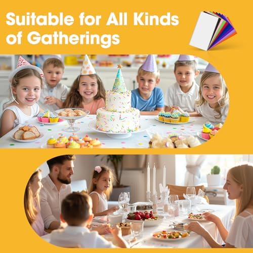 White Plastic Table Cloth Disposable, 8 Pack, 54 x 108 in, alternate view 6