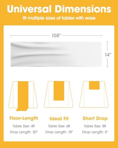 White Plastic Table Runner Party Decorations, Disposable, 4 Pack, alternate view 2