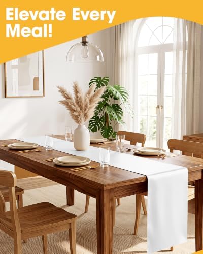 White Plastic Table Runner Party Decorations, Disposable, 4 Pack, alternate view 3