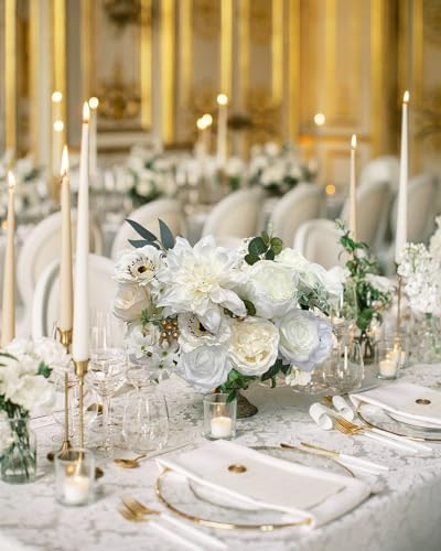 White Rose Artificial Flowers Fake Flower Bulk with Stems Box Set, alternate view 5