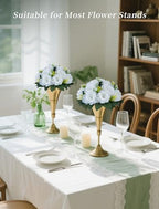 White Roses Artificial Flower for Home Decoration: 2 Pcs, Reusable in 9.5"x4.75" in White, alternate view 5