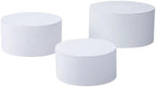 White Round Buffet Riser Set - 3 Pieces in White