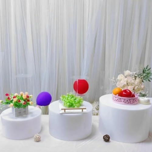 White Round Buffet Riser Set - 3 Pieces in White, alternate view 2