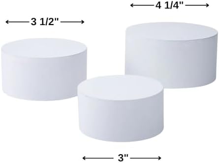 White Round Buffet Riser Set - 3 Pieces in White, alternate view 3