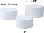 White Round Buffet Riser Set - 3 Pieces in White, alternate view 3