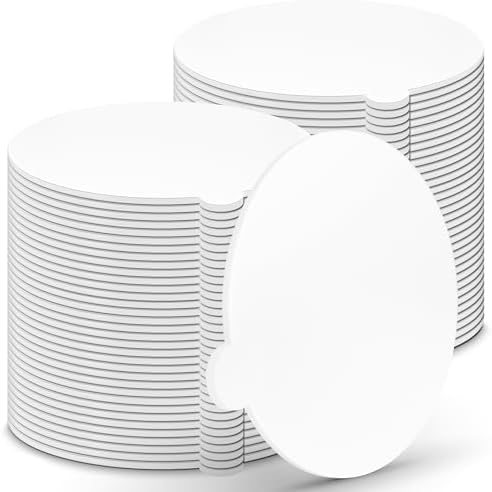 White Round Mini Cake Boards with Tab - 3-1/4 Inch Grease-Proof, Foil-Covered, Food Grade Cardboard for