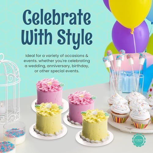 White Round Mini Cake Boards with Tab - 3-1/4 Inch Grease-Proof, Foil-Covered, Food Grade Cardboard for, alternate view 4