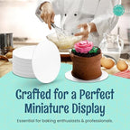 White Round Mini Cake Boards with Tab - 3-1/4 Inch Grease-Proof, Foil-Covered, Food Grade Cardboard for, alternate view 6