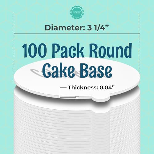 White Round Mini Cake Boards with Tab - 3-1/4 Inch Grease-Proof, Foil-Covered, Food Grade Cardboard for, alternate view 7