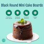 White Round Mini Cake Boards with Tab - 4 Inch Grease-Proof, Foil-Covered, Food Grade Cardboard for Cupcakes, alternate view