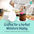 White Round Mini Cake Boards with Tab - 4 Inch Grease-Proof, Foil-Covered, Food Grade Cardboard for Cupcakes, alternate view