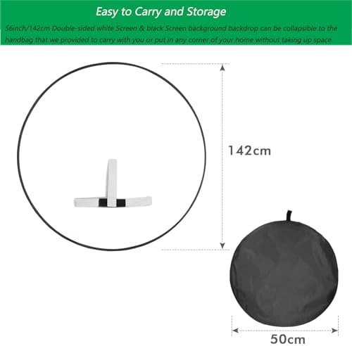 White Screen Chair Backdrop, 56inch Collapsible White Screen Chromakey Portable Pop Up Background for Video, alternate view 2
