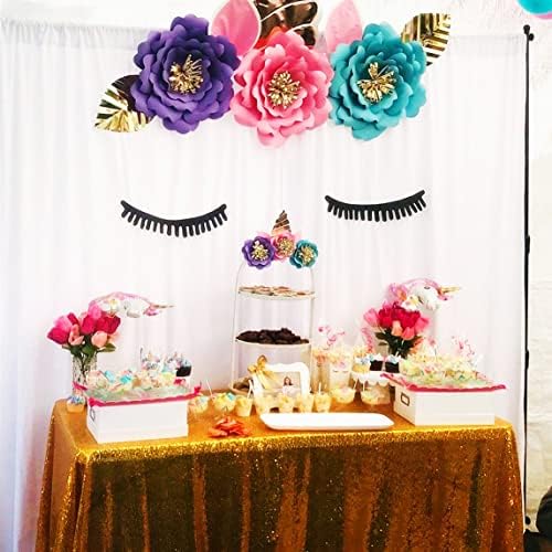 White Sequin Backdrop, 20Ft x 10Ft Glitter Photography Background Curtains for Party Baby Shower Wedding, alternate view 3