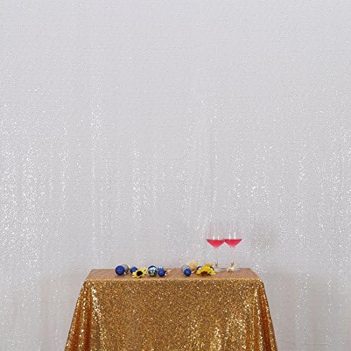 White Sequin Backdrop,6FT x 8FT Sequin Photography Backdrop Curtain for Party Decoration in 6x8 ft in White, alternate view 4