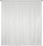 White Sequin Backdrop, 8FT x 10FT Sequin Photography Backdrop Curtain for Party Decoration in 8 x 10ft in White