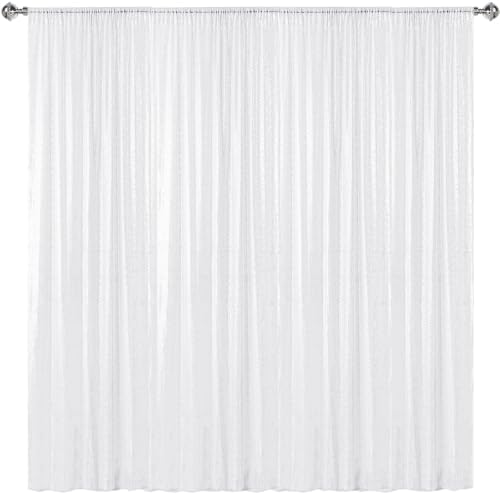 White Sequin Backdrop Curtain 10FTx10FT Glitter White Background Drapes Sparkle Photography Backdrop for Party