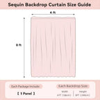 White Sequin Backdrop Curtain 4FTx8FT Glitter White Background Drapes Sparkle Photography Backdrop for Party, alternate view