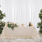 White Sequin Backdrop Curtain 8FTx8FT Glitter White Background Drapes Sparkle Photography Backdrop for Party, alternate view